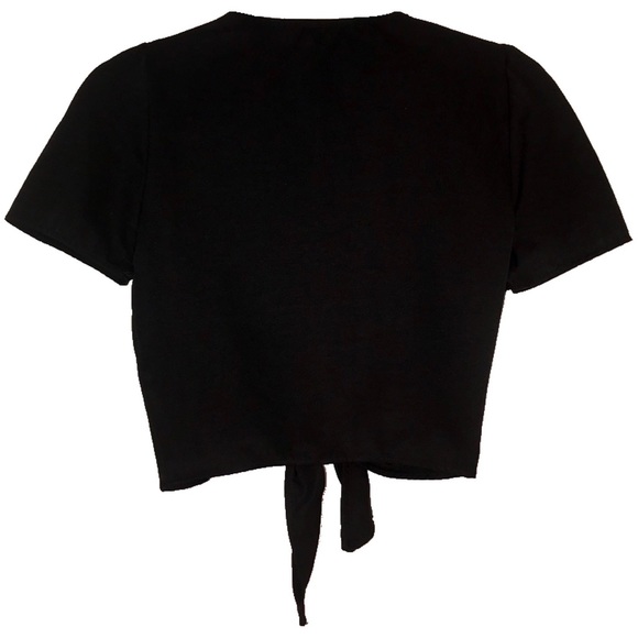 Zara TRF Button Up Crop Top With Knot - Picture 8 of 8